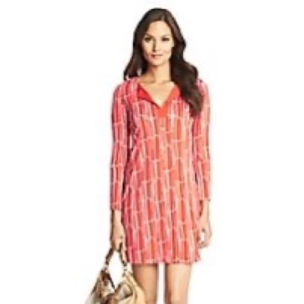 DVF Diane von Furstenberg New Reina Two tunic dress Bamboo Chile silk orange 4